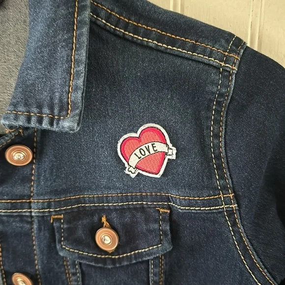 Wonder Nation, Fashion Stretch Denim Jacket with Patchwork Size L/G (10-12) - Picture 5 of 10